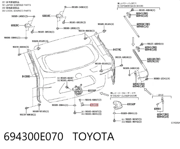  694300E070 Toyota