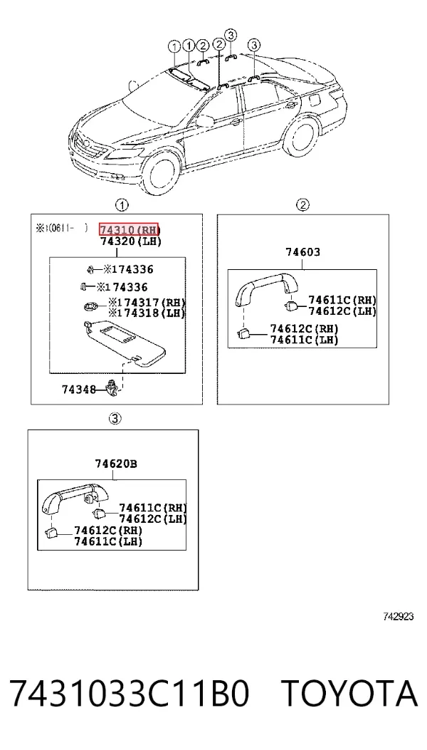 Сонцезахисний козирок 7431033C11B0 Toyota