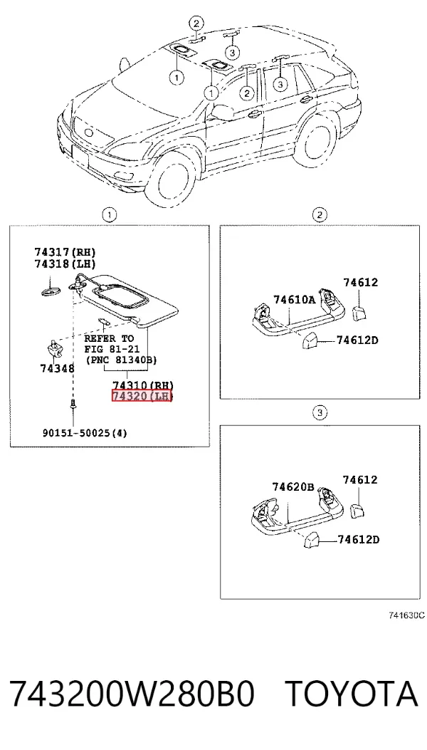 Сонцезахисний козирок Lexus RX 300/330/350/400H