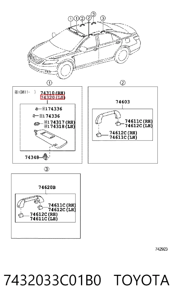 Сонцезахисний козирок 7432033C01B0 Toyota