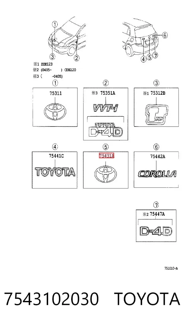  7543102030 Toyota