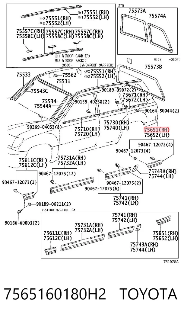  7565160180H2 Toyota