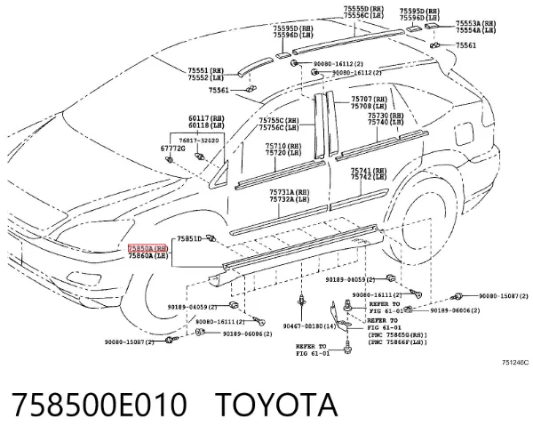  758500E010 Toyota