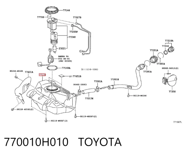 Паливний бак 770010H010 Toyota