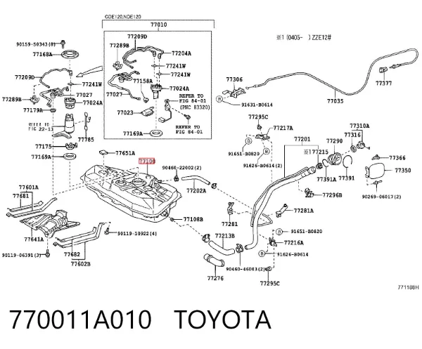 Паливний бак 770011A010 Toyota