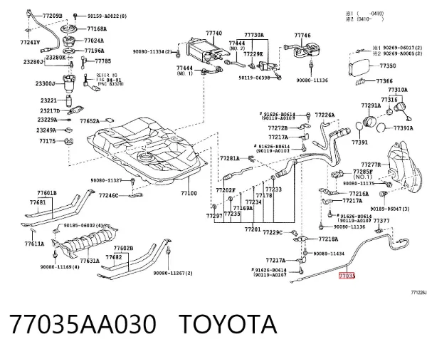  77035AA030 Toyota
