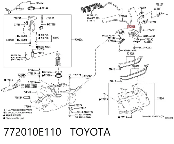 Шланг заливної горловини, паливного бака 772010E110 Toyota