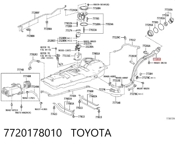 Шланг заливної горловини, паливного бака 7720178010 Toyota