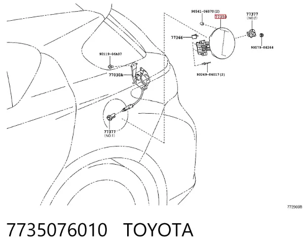 Лючок бензобака 7735076010 Toyota