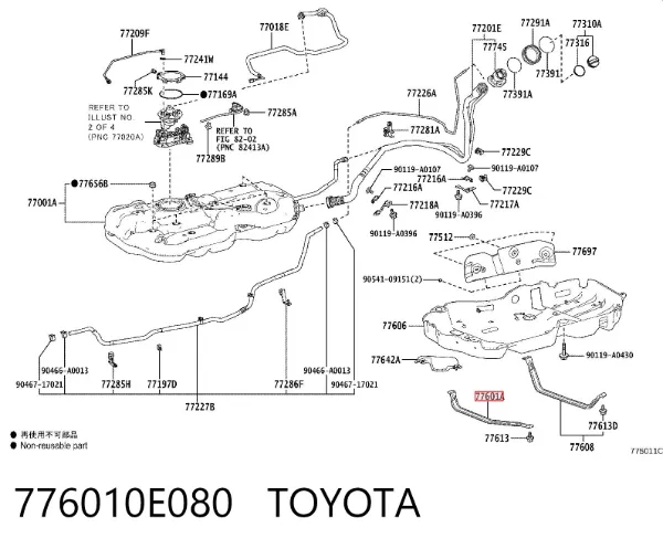 Кронштейн баку паливного 776010E080 Toyota