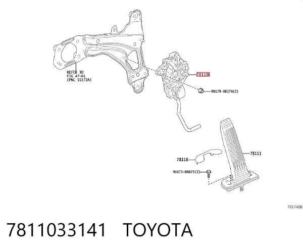 Педаль газу Toyota RAV4 V