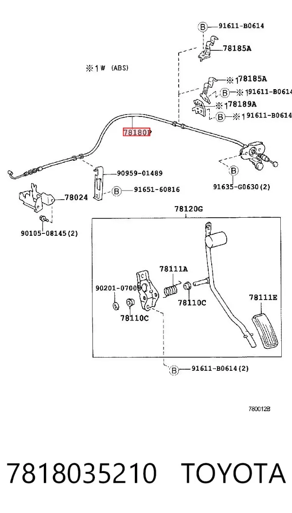 Трос газу 7818035210 Toyota