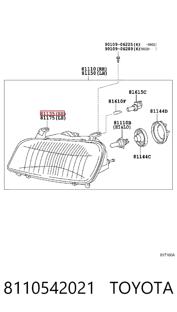Фара права Toyota RAV4 I