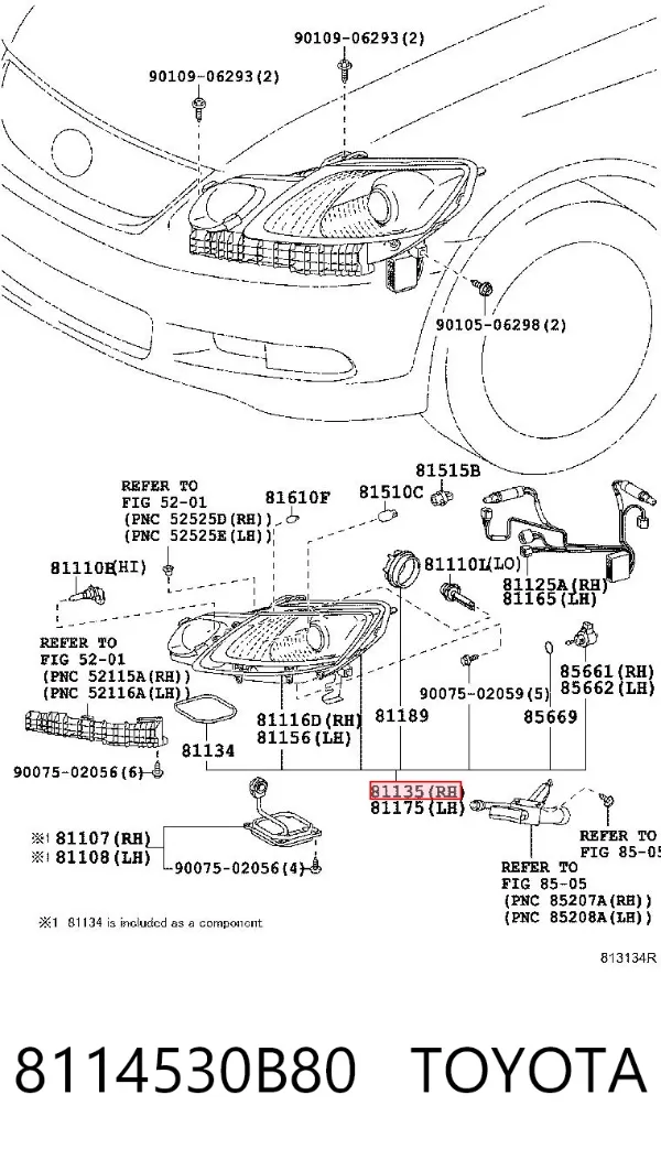 Фара права 8114530B80 Toyota