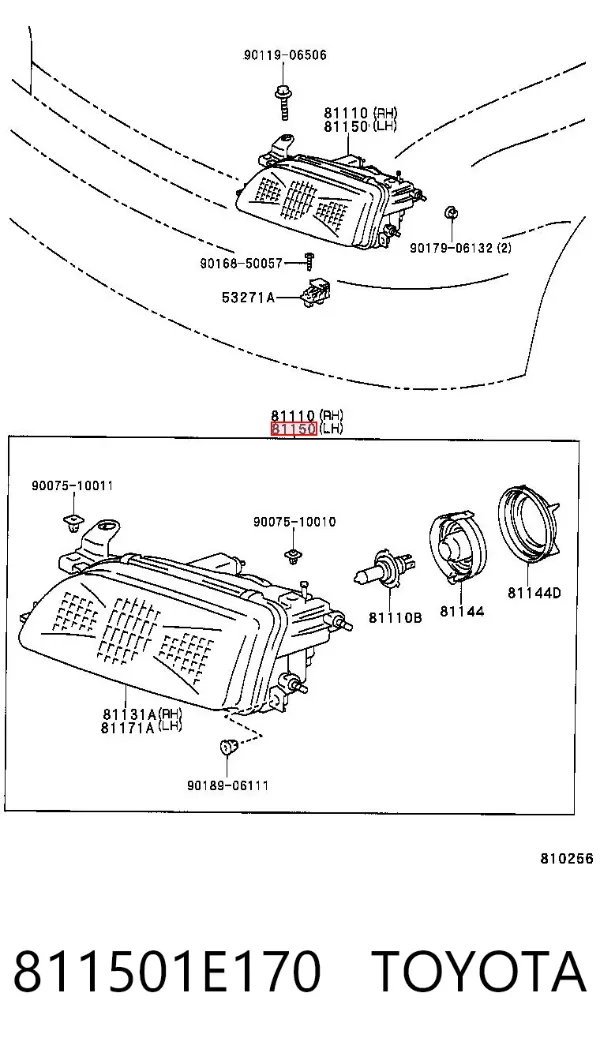 Фара ліва 811501E170 Toyota