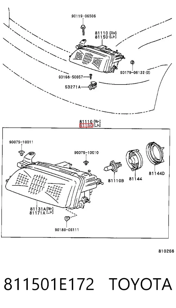 Фара ліва 811501E172 Toyota