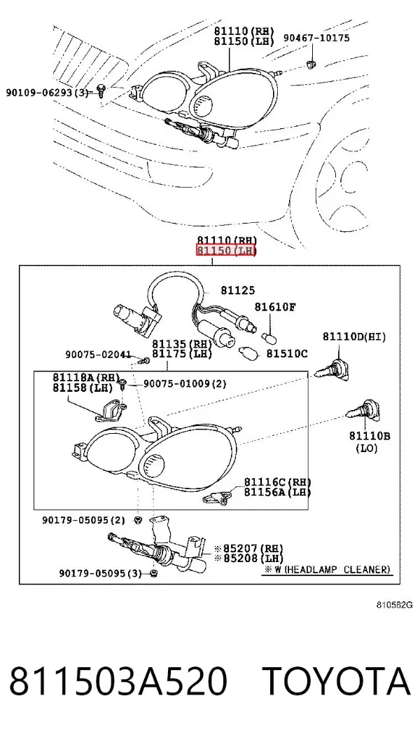 Фара ліва 811503A520 Toyota