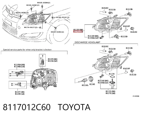 Фара ліва 8117012C60 Toyota