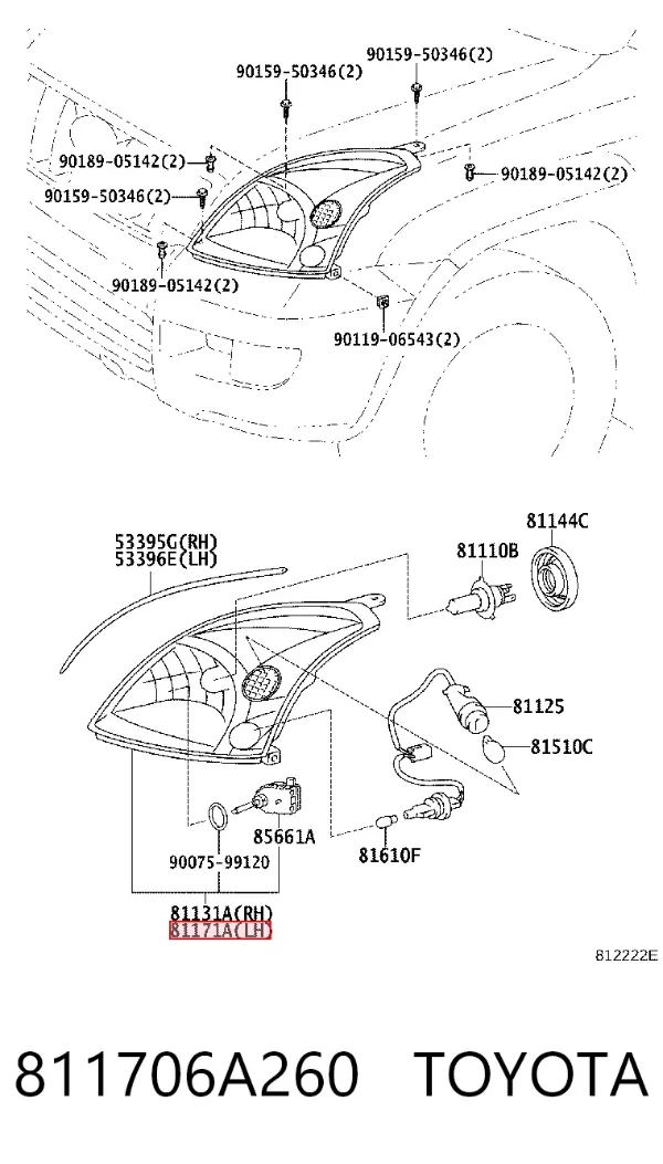 Фара ліва 811706A260 Toyota