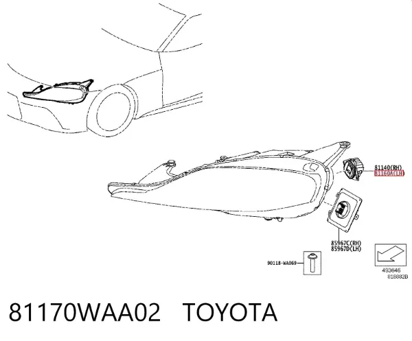 Фара ліва 81170WAA02 Toyota