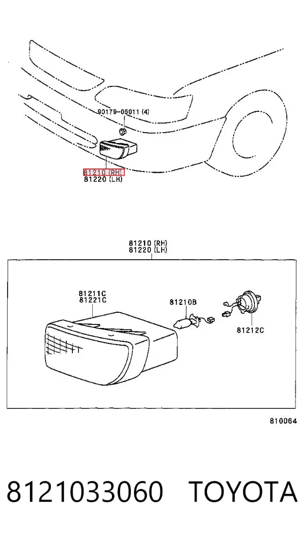Фара протитуманна, права 8121033060 Toyota