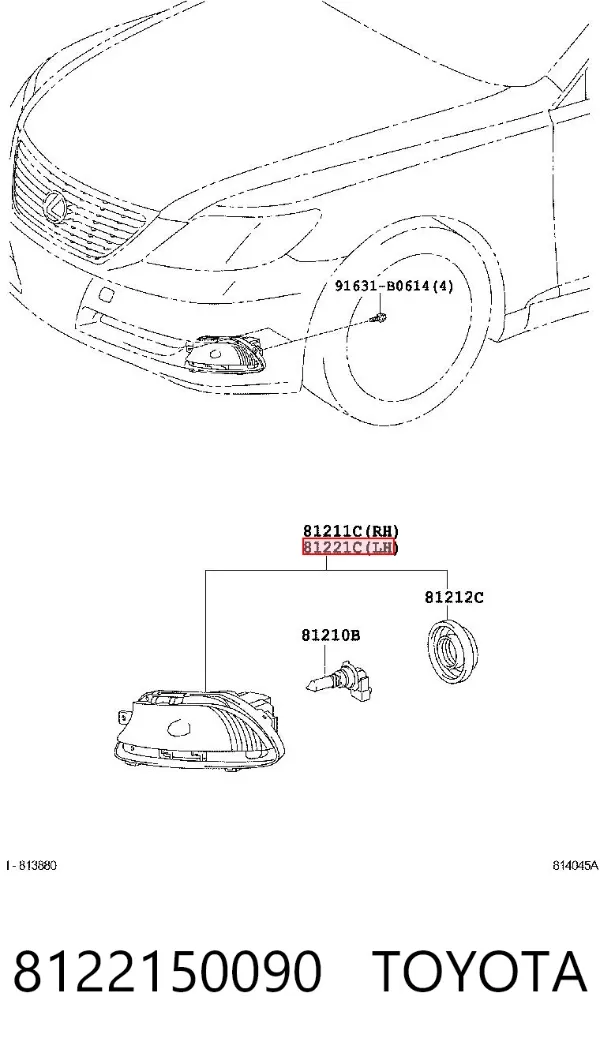 Фара протитуманна, ліва Lexus LS 460/460L