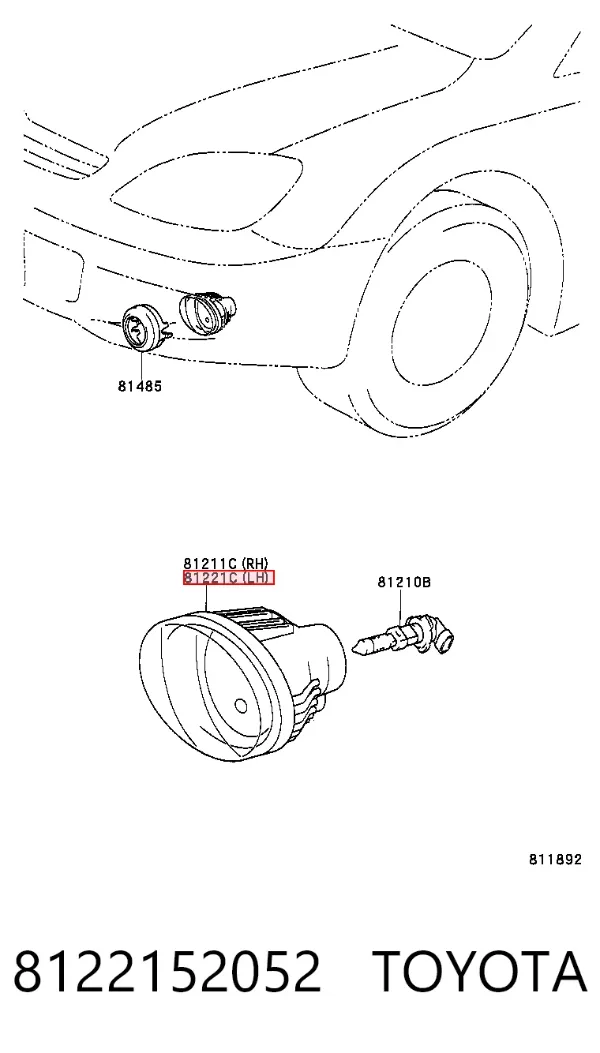 Фара протитуманна, ліва 8122152052 Toyota