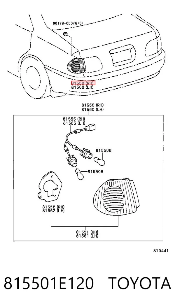 Ліхтар задній правий, зовнішній 815501E120 Toyota