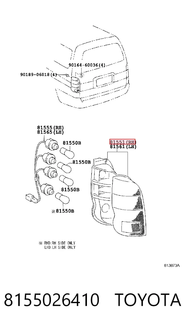 Задня права фара 8155026410 Toyota