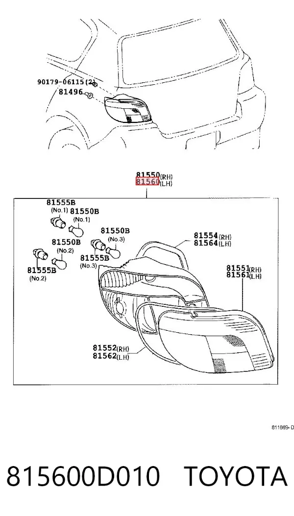 Лівий стоп 815600D010 Toyota