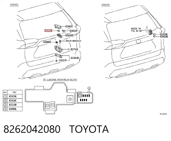 Блок запобіжників 8262042080 Toyota