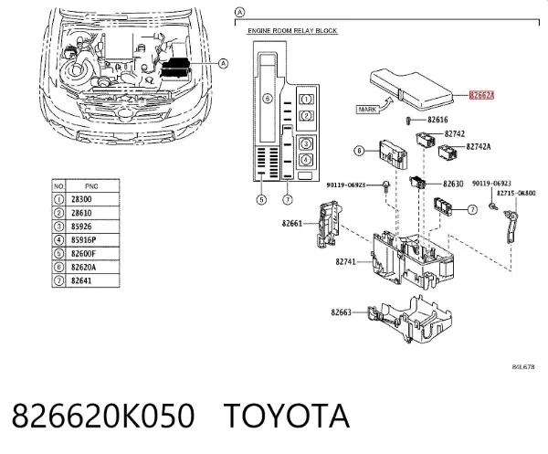  826620K050 Toyota