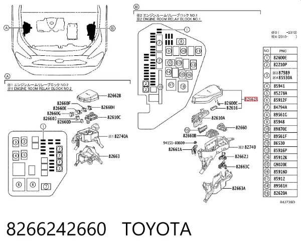 Кришка блока запобіжників 8266242660 Toyota