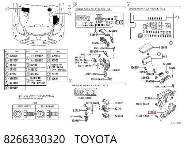 Корпус блока запобіжників 8266330320 Toyota