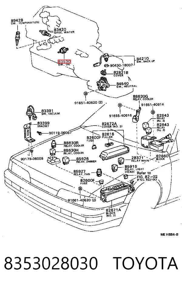 Датчик тиску масла 8353028030 Toyota