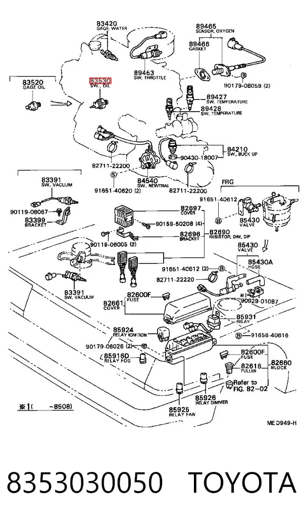Датчик тиску масла 8353030050 Toyota