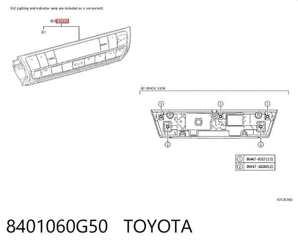 Блок управління кондиціонером 8401060G50 Toyota