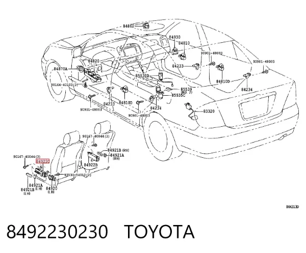 Блок кнопок механізму регулювання сидінь, лівий 8492230230 Toyota