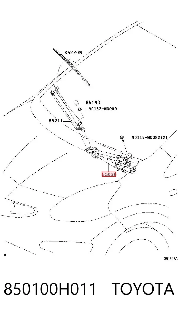 Трапеція двірників 850100H011 Toyota