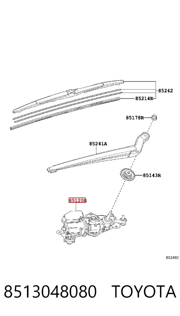 Моторчик заднього склоочисника 8513048080 Toyota