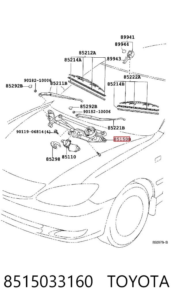 Трапеція двірників Toyota Camry V