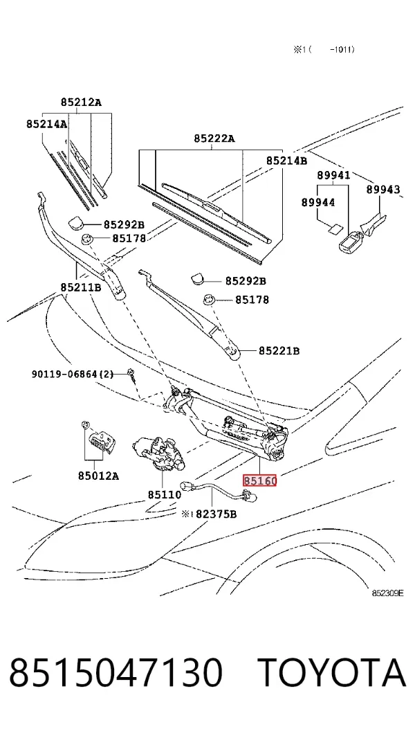 Трапеція двірників Toyota Prius ZVW30