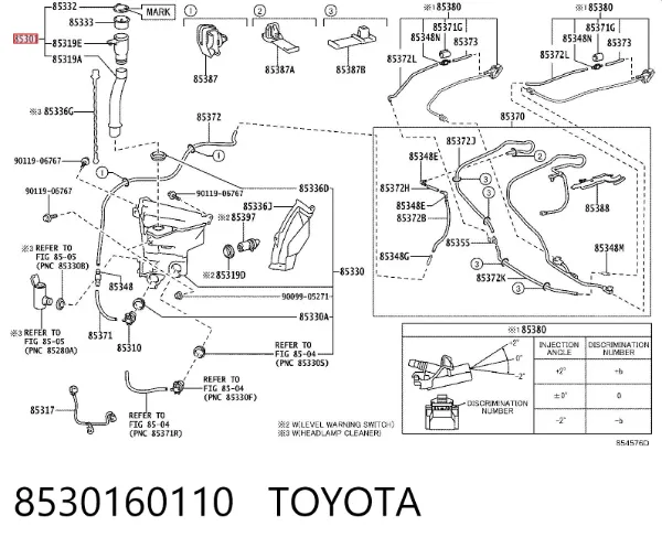 Горловина бачка омивача 8530160110 Toyota