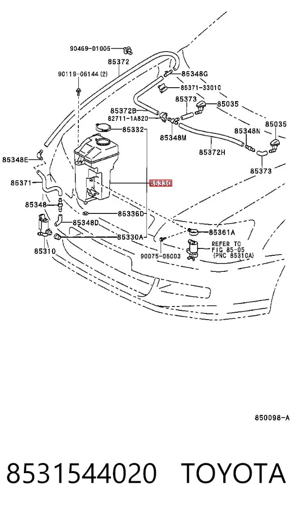 Бачок омивача 8531544020 Toyota
