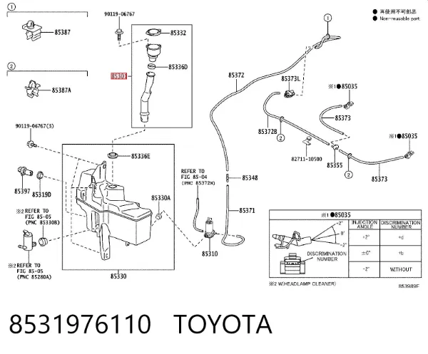Горловина бачка омивача 8531976110 Toyota