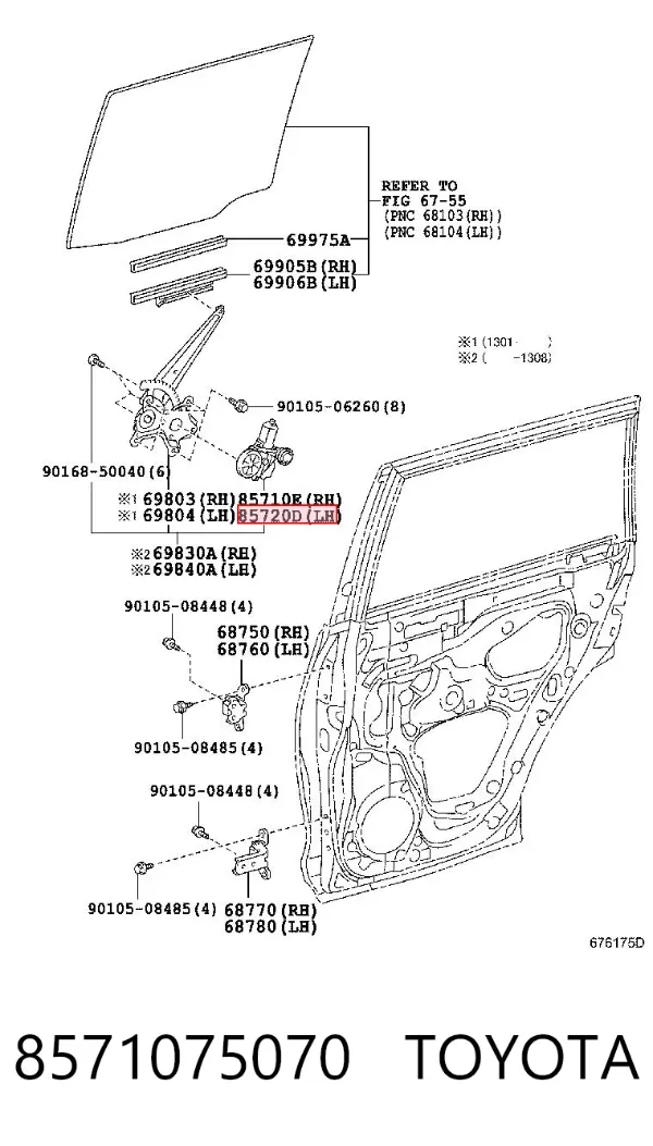 Двигун стеклопод'емника двері задньої, лівої 8571060330 Toyota