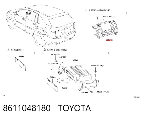 Дисплей багатофункціональний 8611048180 Toyota