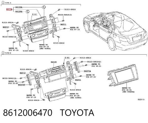 Магнітола Toyota Camry VI
