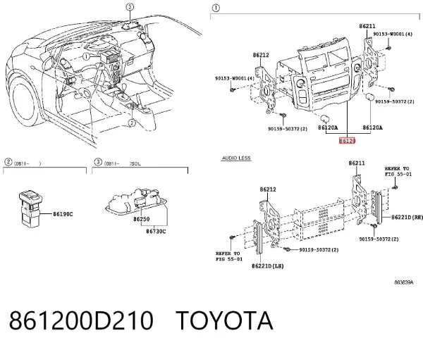 Магнітола 861200D210 Toyota