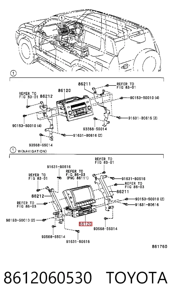 Магнітола 8612060530 Toyota